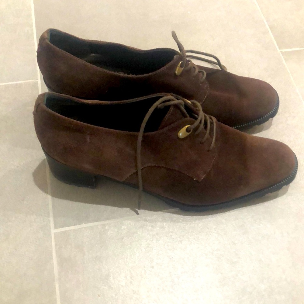 Aquaitalia Brown Suede Stacked Heel Lace Up. Size 7.5. NWOT
